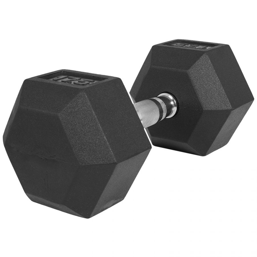 Dumbell - 17,5 kg - Gietijzer (rubber coating) - Hexagon - Gorilla Sports