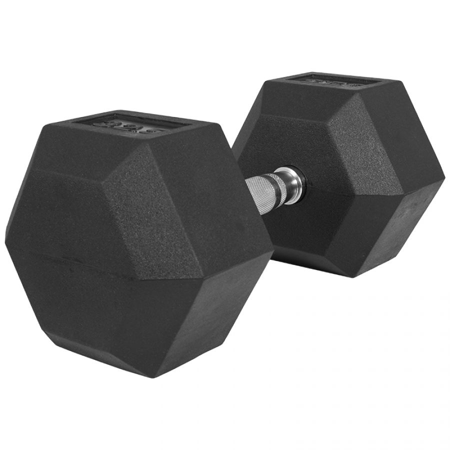 Dumbell - 32,5 kg - Gietijzer (rubber coating) - Hexagon - Gorilla Sports