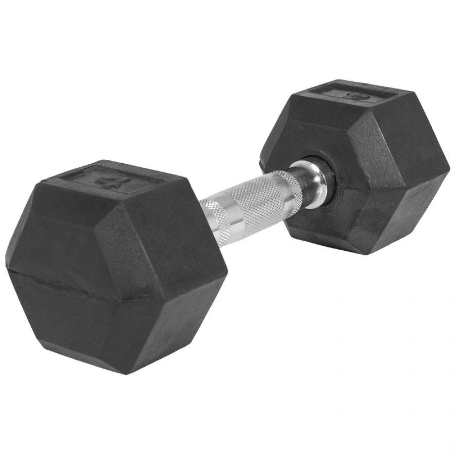 Dumbell - 4 kg - Gietijzer (rubber coating) - Hexagon - Gorilla Sports
