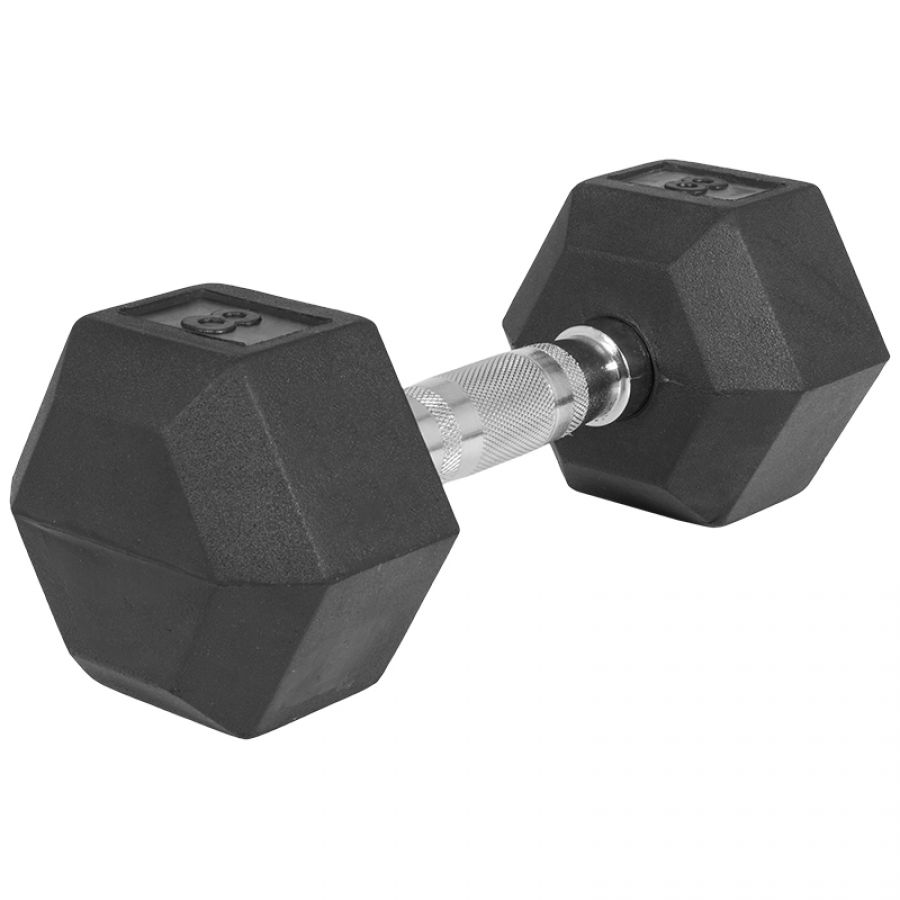 Dumbell - 8 kg - Gietijzer (rubber coating) - Hexagon - Gorilla Sports